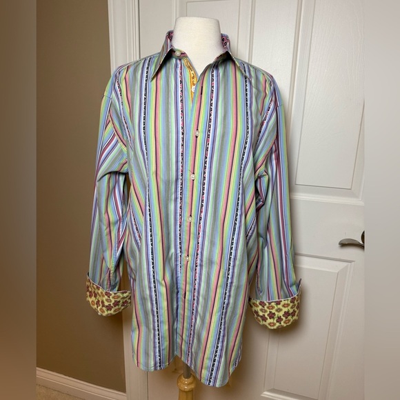 Robert Graham Multicolor Striped Men's Shirt-Like new-Size XL - Picture 1 of 10